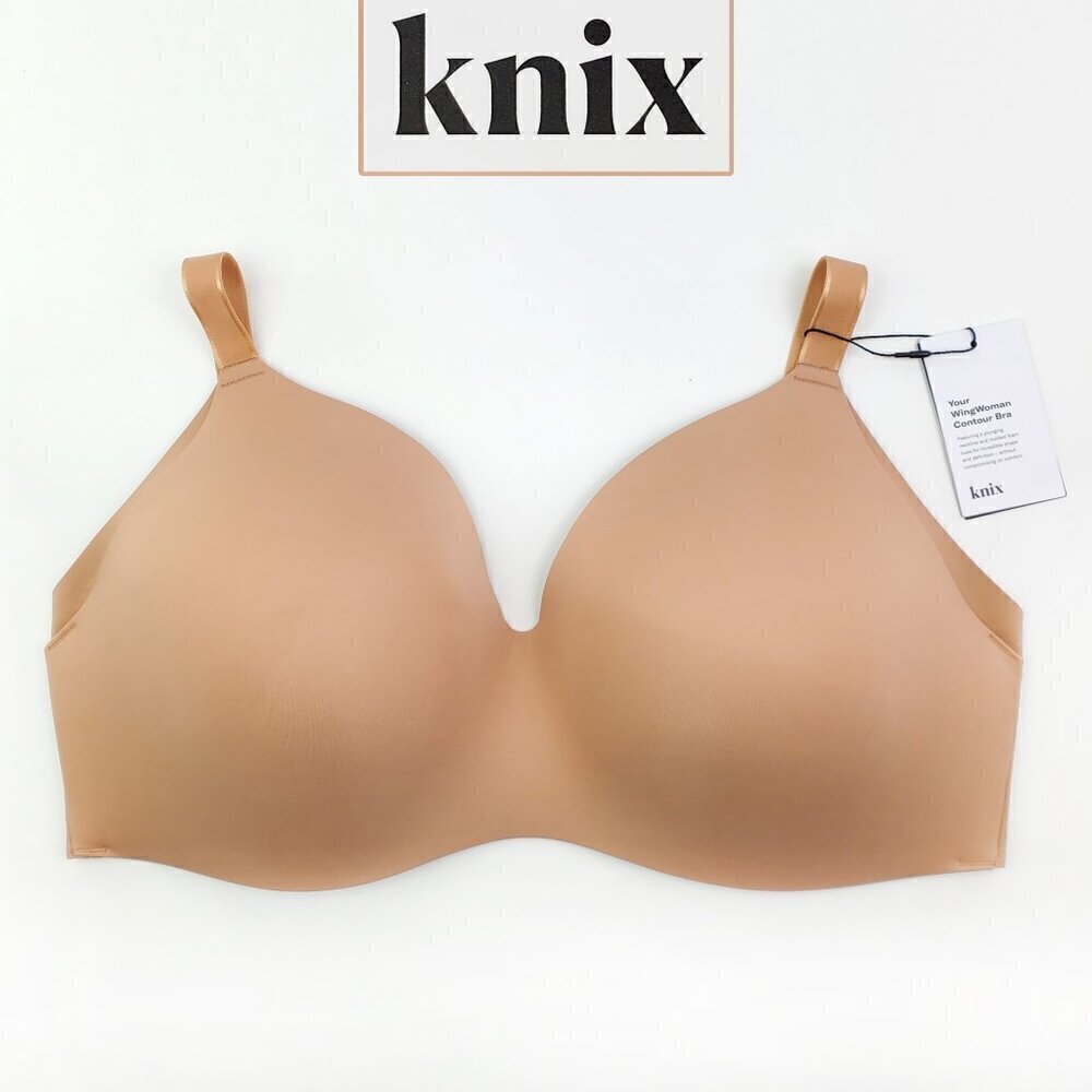 KNIX WingWoman Contour Bra Size 7++ (36/38G) Wireless Plunge Nude Comfort NWT